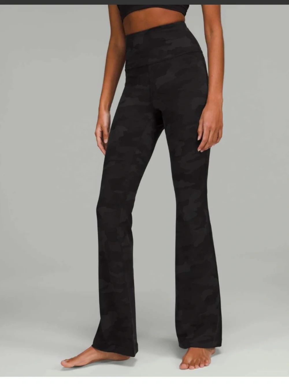 lululemon Groove Super-High-Rise Flared Pant *Nulu Camo Deep Coal